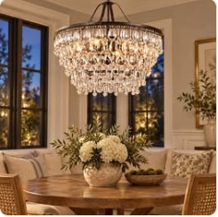 Crystal Droplet Tiered Chandelier