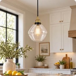 Industrial Glass Pendant Light