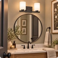 Modern 2-Light Bathroom Vanity Light